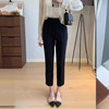 显瘦高腰挺括裤脚珍珠后开衩通勤小直筒裤！2024休闲烟管西裤女款！ 商品缩略图2