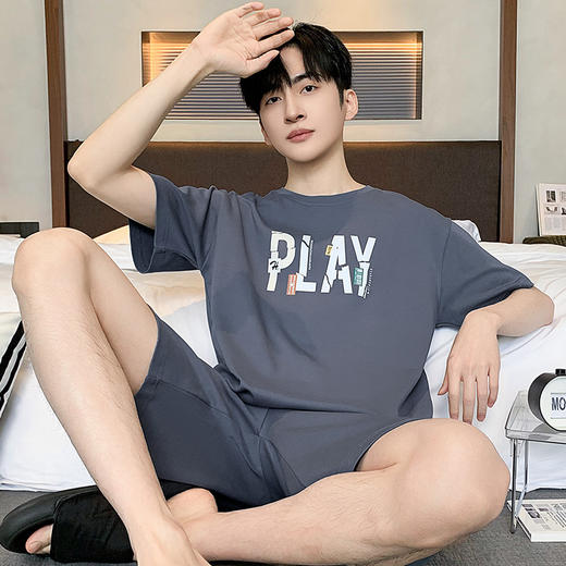 【GZ】无忧购夏季卡通韩版宽松休闲棉质男士居家睡衣套装（截单后7天发货)25年清仓捡漏 商品图7