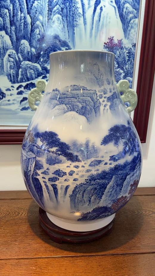 工笔山水高山流水福筒 商品图0