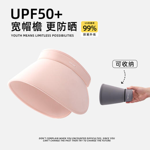 【加宽加大帽檐！防晒帽子】女夏季新款加宽帽檐空顶帽户外运动环绕式防紫外线遮阳帽，轻松折叠，柔韧有度，空顶设计，透气不闷。-ry 商品图3