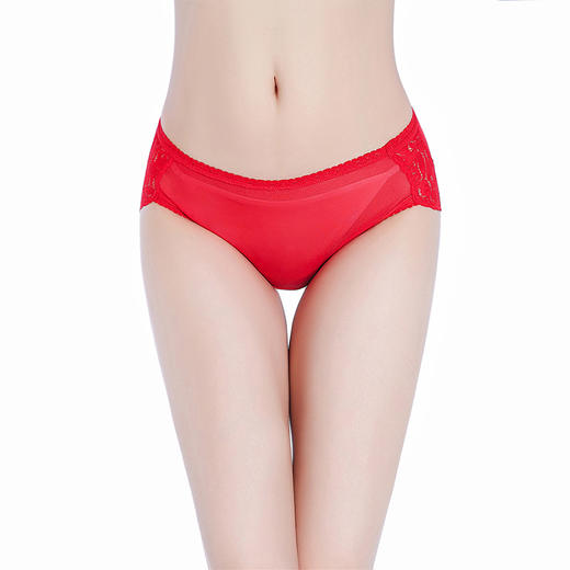 ASEK004桑蚕丝内裤女士多色针织中腰三角裤真丝无痕轻薄透气蕾丝边短裤女 商品图2