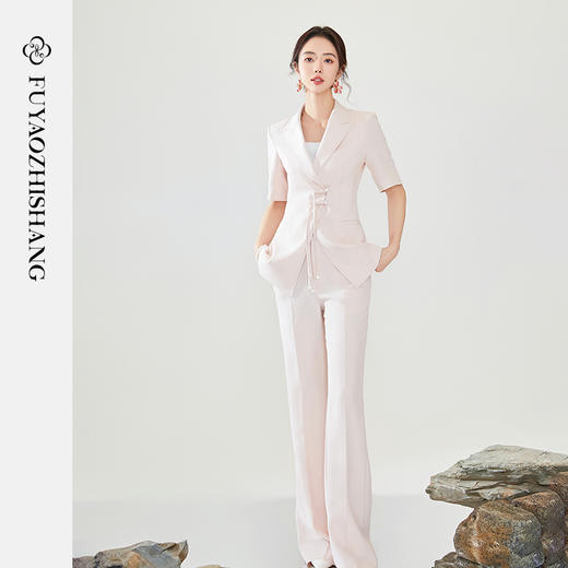 IWY/扶摇系列 粉色夏季国风流苏盘扣西装套装FYCP313 商品图2