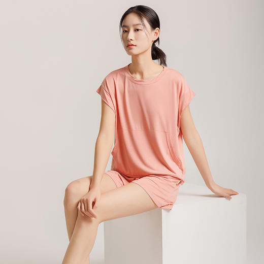 weyo女士夏季冰丝棉宽松大口袋无袖家居服套装1575 商品图2