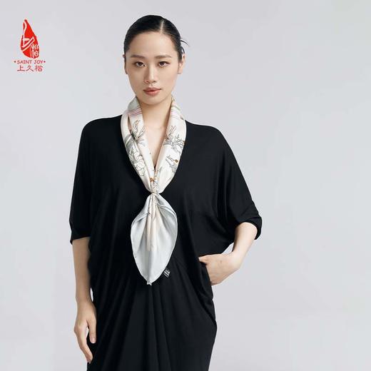 SAINTJOY/上久楷真丝方巾 双面印花真丝方巾 素花馨月  FJS23068 商品图0