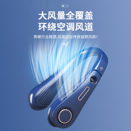 【新款便携式数显无叶挂脖风扇】USB小风扇静音 户外迷你小电风扇  商品图2