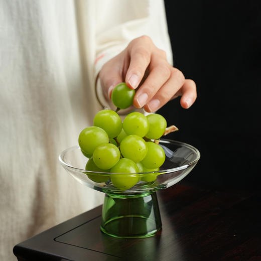 玻璃茶点盘高脚盘糕点盘高足小号精致茶点盘简约高脚点心盘家用干果碟 商品图5