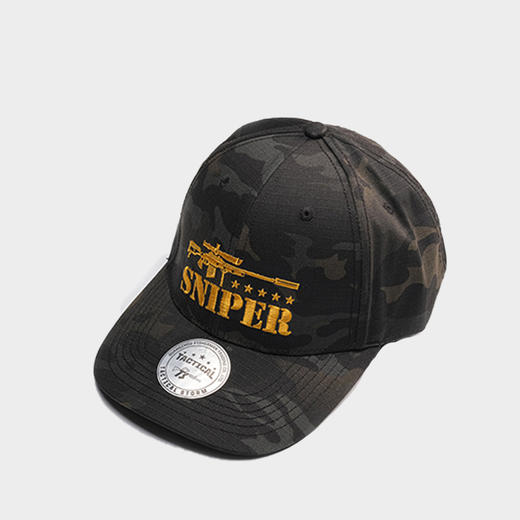 自由基地sniper刺绣迷彩战术帽子军迷户外棒球帽可调节松紧圆顶帽 CAP-203-W48 商品图2
