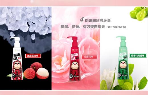 满分日记山茶花、枙子花、海盐荔枝压泵牙膏220g 商品图3