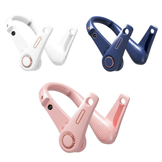 【新款便携式数显无叶挂脖风扇】USB小风扇静音 户外迷你小电风扇  商品图3