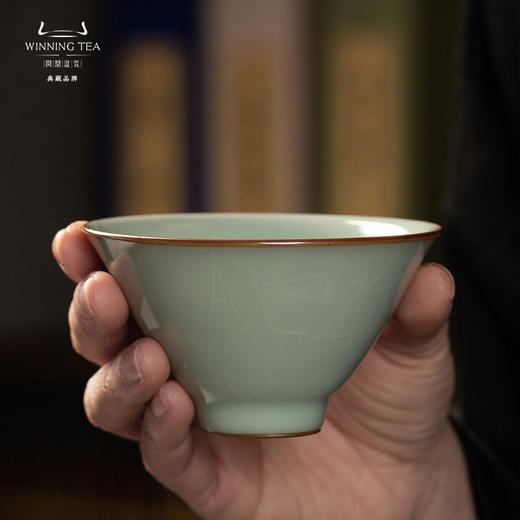 问鼎汝窑精工款小斗笠杯（手写问鼎底款） 商品图3