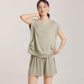 weyo女士夏季冰丝棉宽松大口袋无袖家居服套装1575