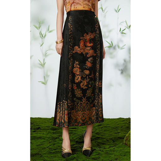 【祥云凤瑞】【香云纱】乔万尼新款半身裙重磅40mm真丝马面裙EM2D919 商品图1