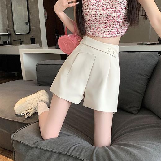 粉色冰丝西装裤女夏季薄款小个子高腰a字热裤外穿宽松休闲阔腿裤 商品图6