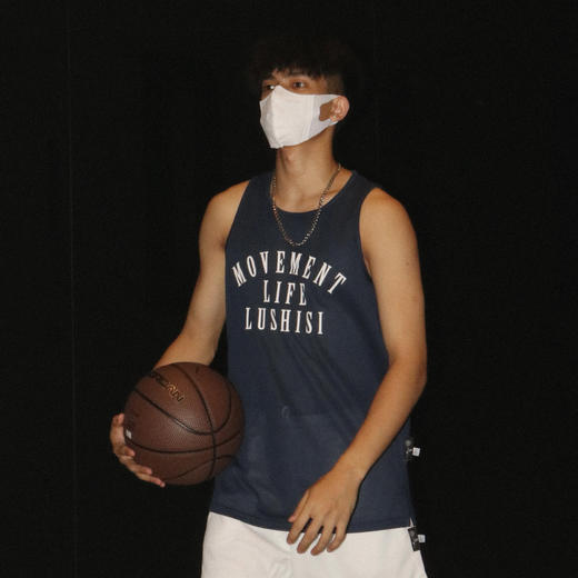 LUSHISI薄款网眼速干美式运动篮球背心球衣健身[校园]字母图印花 商品图0
