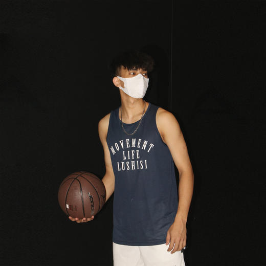 LUSHISI薄款网眼速干美式运动篮球背心球衣健身[校园]字母图印花 商品图3