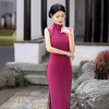 胭脂粉年轻款改良日常气质修身无袖旗袍XS013 商品缩略图3