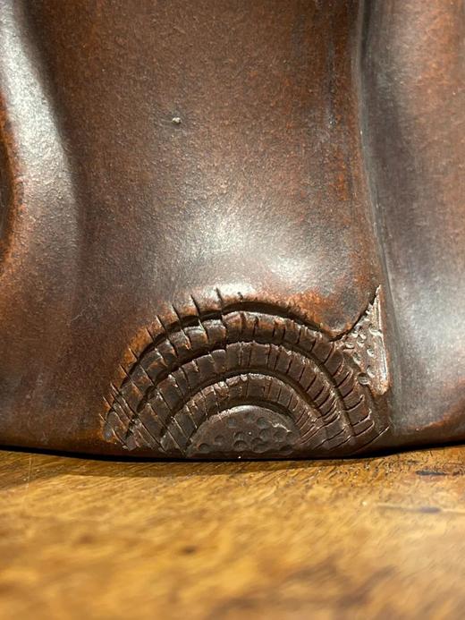 紫砂刻梅花树桩形笔筒，顺丰包邮 商品图13