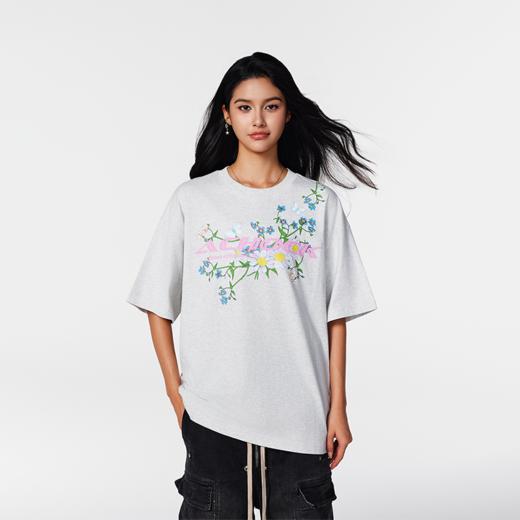 【Achock官方店】 潮牌花卉蝴蝶发泡印花短袖国潮街头重磅圆领T恤 商品图3