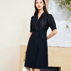 玳莎收腰双排扣西装裙2024夏季新款时尚通勤气质短袖中长款连衣裙  EB35104 商品缩略图1