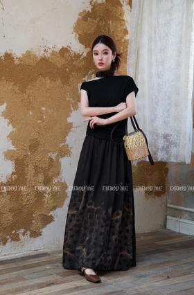 【门店同款】ENJOY夏季云敛-水墨生香斑点长半裙 157453112