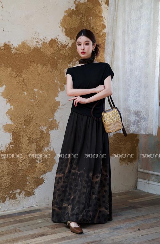 【门店同款】ENJOY夏季云敛-水墨生香斑点长半裙 157453112 商品图0