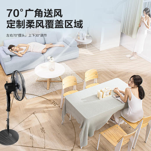 艾美特（AIRMATE）五叶 家用电风扇 大风量 机械立式 落地扇 轻音节能 柔风定时电扇宿舍降温风扇 FSW65T2-5 商品图5