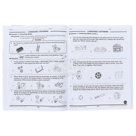 【中商原版】美国新课标教辅 光谱练习册 Spectrum Test Practice Grade 1-7 美国Carson Dellosa 英语测试练习系列 1-7年级 商品图2