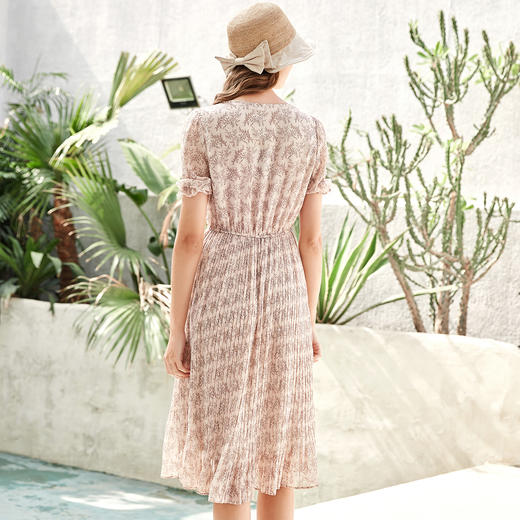 Famecoco范可儿赫本风连衣裙春夏温柔碎花裙仙女森系超仙F223FC002 商品图7