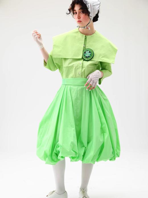 WOKERKER/Y0023/拼接罗纹花苞裙超高腰显瘦半身裙 商品图3