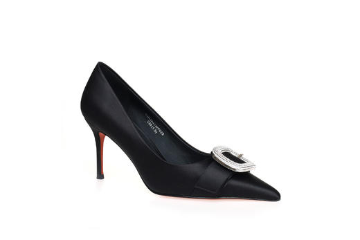 豪麟名鞋奥莱迪嘉女鞋皮鞋真丝布DJHJA41WP023黑色  原价1960元 商品图0