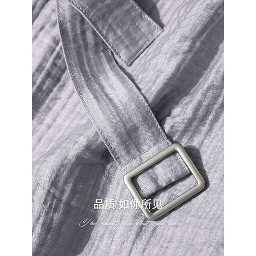 COCOBELLA肌理褶皱莱赛尔连衣裙轻熟女夏气质长袖衬衫裙FR915 商品图4