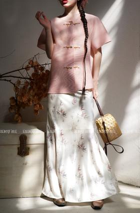 【门店同款】ENJOY夏季云敛-中式吊坠褶皱上衣 157500370