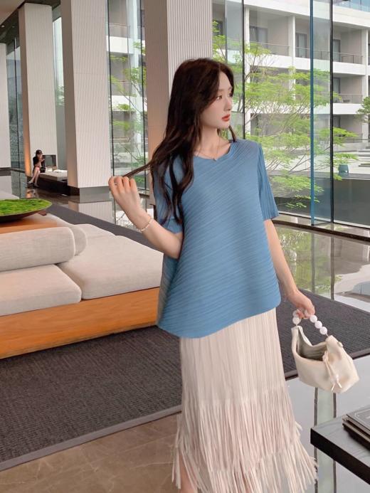 张心子【气质拿捏】法式名媛肌理感上衣女短袖夏季新款洋气小衫潮 U2404095 商品图3