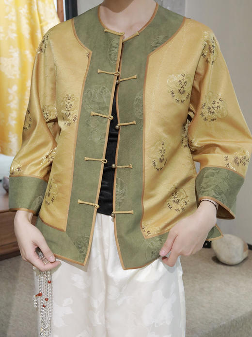 盛唐婧 |重缎真丝宋锦龙团纹外套 商品图1