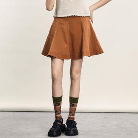 谜底伞型半身裙2024年夏季新品学院风少女感高腰超短裙242MB0512