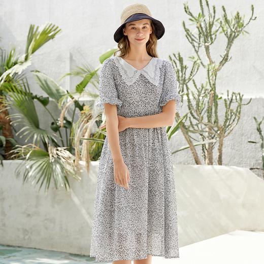 Famecoco范可儿赫本风春夏款连衣裙女碎花裙仙女森系超仙F223FC001 商品图1