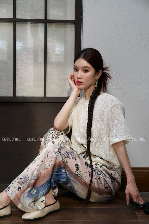 【门店同款】ENJOY夏季云敛-艺术感印花长裤 157500943 商品图2