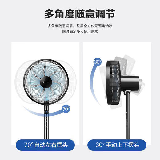 艾美特（AIRMATE）七叶 家用 遥控电风扇 7档大风量 空气循环摇头 立式落地扇 节能轻音柔风 预约定时 CS35-R19 商品图5