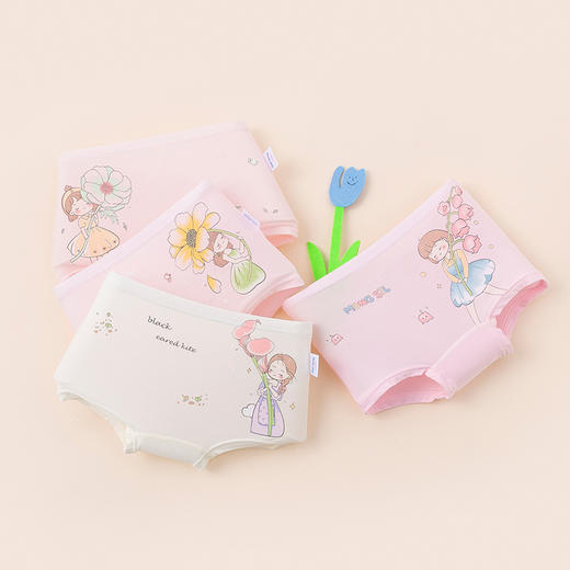 贝贝怡女童内裤女宝宝不夹PP短裤儿童内裤（4件装） 商品图1