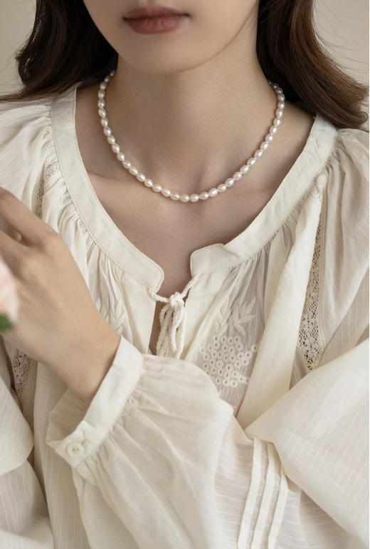 赵露思同款小米珠项链 淡水珍珠 商品图3