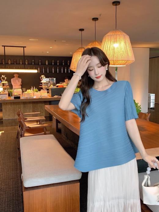 张心子【气质拿捏】法式名媛肌理感上衣女短袖夏季新款洋气小衫潮 U2404095 商品图7