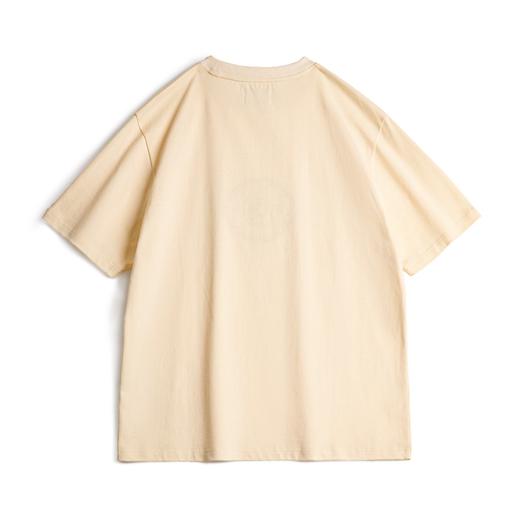 马登工装 美式复古守护之眼刺绣T恤米白色重磅纯棉短袖体恤衫男夏 商品图6