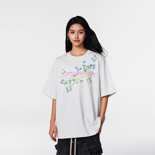 【Achock官方店】 潮牌花卉蝴蝶发泡印花短袖国潮街头重磅圆领T恤 商品图2