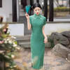 ALBB-新中式民国风精致墨绿色旗袍 商品缩略图1