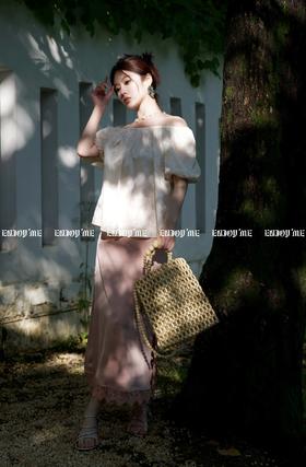 【门店同款】ENJOY夏季提花一字领两穿上衣 157503888