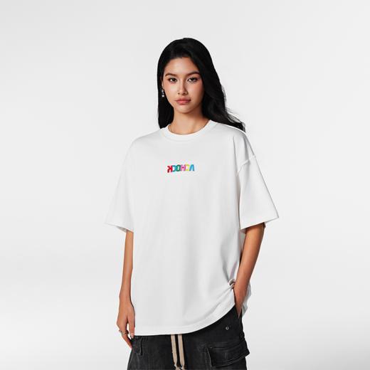 【Achock官方店】重工反穿彩虹色翻转logo刺绣短袖潮牌简约圆领T 商品图1