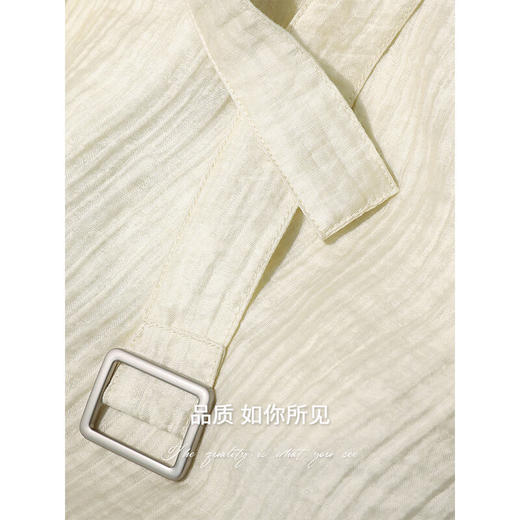 COCOBELLA肌理褶皱莱赛尔连衣裙轻熟女夏气质长袖衬衫裙FR915B 商品图4