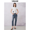 VIMAGE纬漫纪2024夏季新款舒适棉感白色圆领T恤上衣V2102715 商品缩略图1