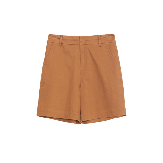 谜底短裤女士2024夏季新品简约通勤高腰百搭棉弹直筒裤242MK0610 商品图4