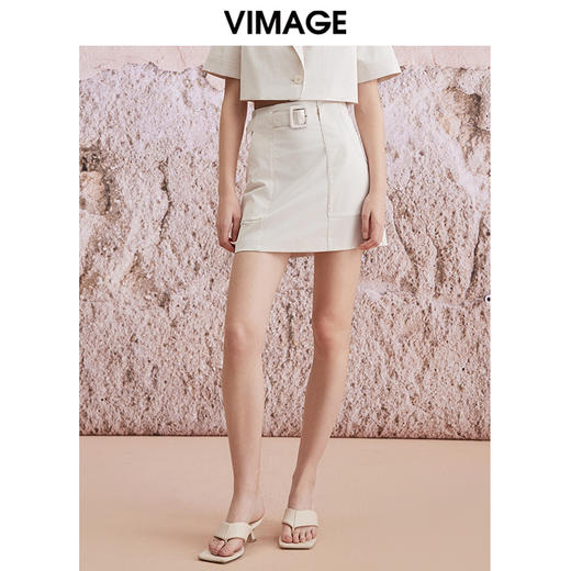 VIMAGE纬漫纪2024夏季新款时尚高腰显瘦短裙V2106725 商品图2